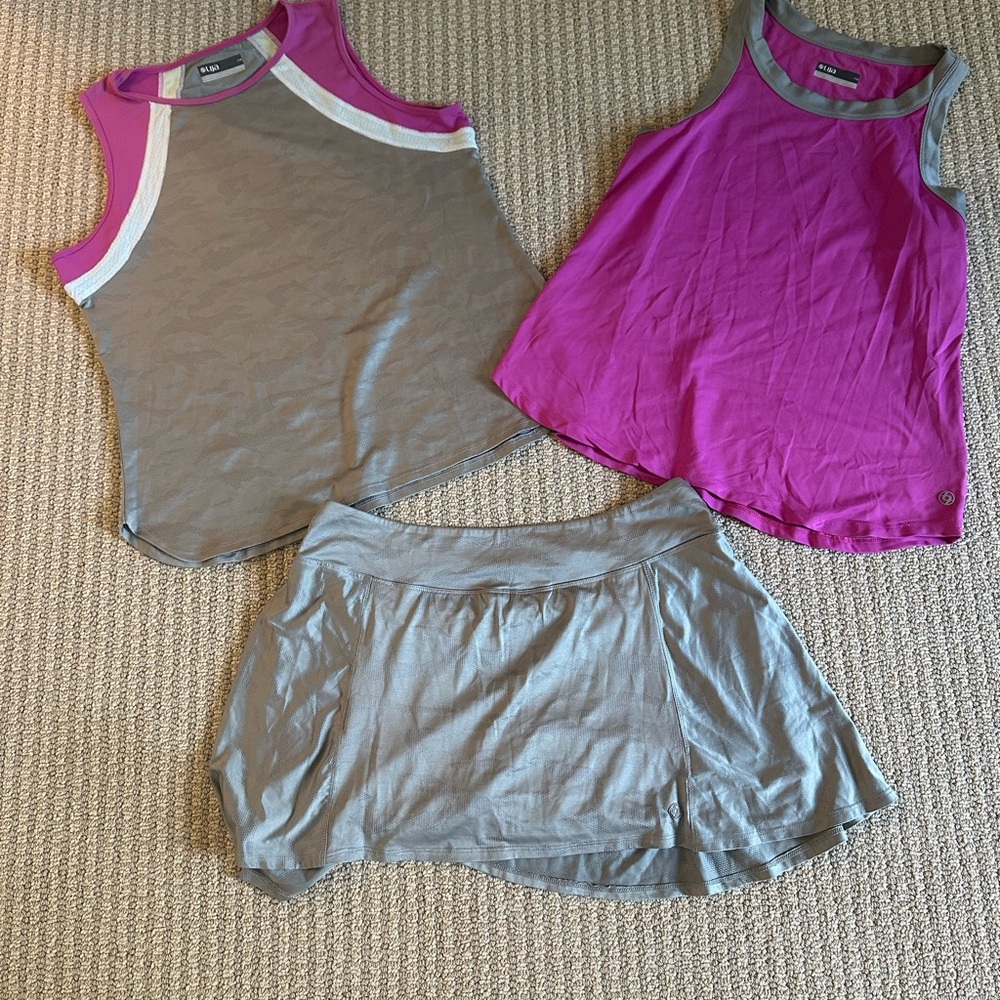 Lija Women's Athletic Tank Tops and Skirt Set